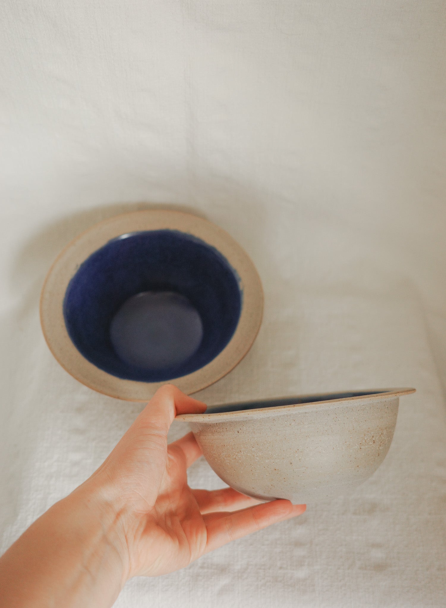 Cobalt rimmed bowls