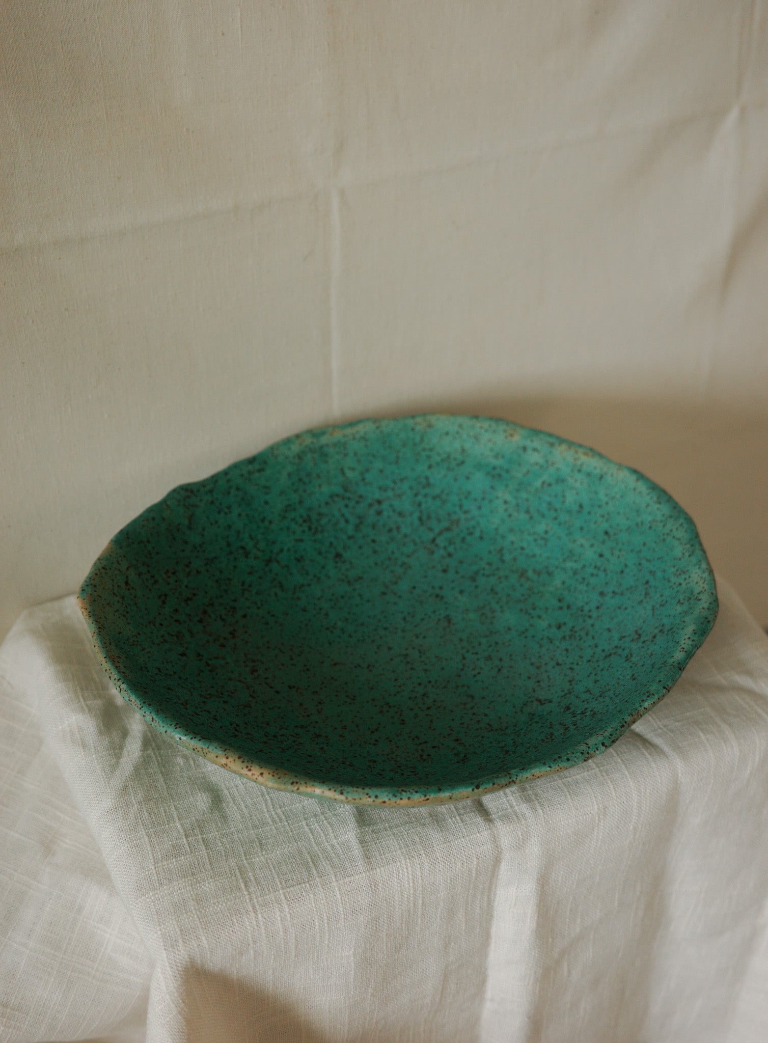 Teal sand fruit bowl